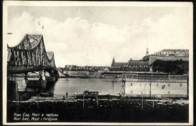 The Bridge and Fortress, with a Floating Bath House Below, 1941, Petrovaradin Fortress