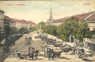 Market day on the Main Street, Zmaj Jovina Street, Novi Sad, 1910
