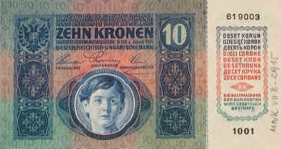 Ten-kronen note of the Austro-Hungarian Bank, 1915, Novi Sad