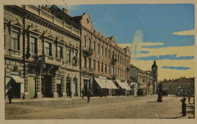 Kossuth Lajos Street with a tram, Zmaj Jovina Street, Novi Sad, circa 1911