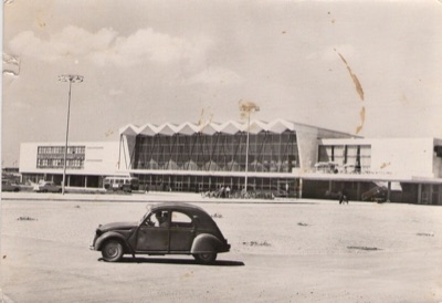 A Citroen on the bare forecourt, Railway Station, Novi Sad, 1964–1972