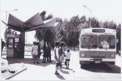 The turning circle at the Satellite market, Satelit, Novi Sad, 1970s