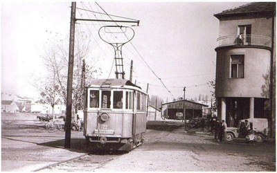 Tram on the way to the remise, Novi Sad, 1950s
