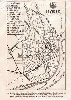 City map, Novi Sad, 1942