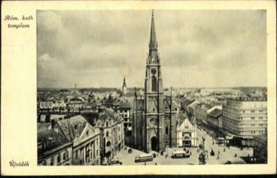 The Roman Catholic Church From Above, Flats at Right, 1942, Name of Mary Church, Novi Sad