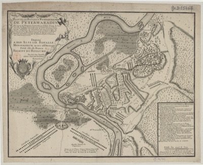 Plan of the victory won near Petrovaradin by the imperial army in August 1716, Petrovaradin Fortress