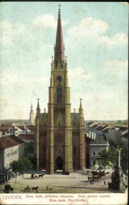 The Roman Catholic church, facing the square, Name of Mary Church, Novi Sad, by July 1906
