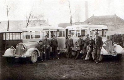 The first public transport buses, Novi Sad, 1930