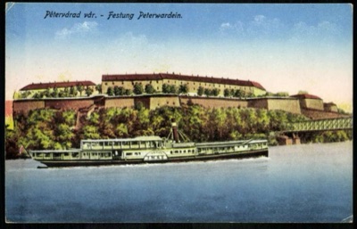 A Paddle Steamer Passing Petrovaradin, the Railway Bridge Beyond, Petrovaradin Fortress, 1896–1918
