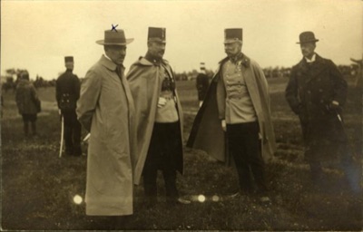 Béla Matkovits, Archduke Joseph and Officers in a Field, Novi Sad Airfield, 12 May 1913