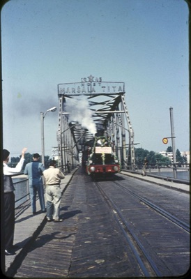 A Garlanded Steam Locomotive on the Rails of the Marshal Tito Bridge, Novi Sad, 1946–1963