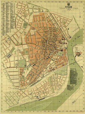 Novi Sad city map, 1929