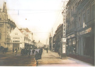 Market stalls in the street, Novi Sad, 1911–1930