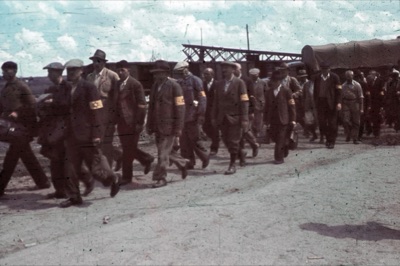 Jewish Forced Labor Servicemen on the March, Novi Sad, 1941, Danube Quay
