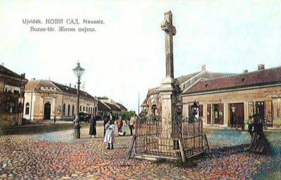 The stone cross on the corn market square, Wheat Square, Novi Sad, 1900–1918