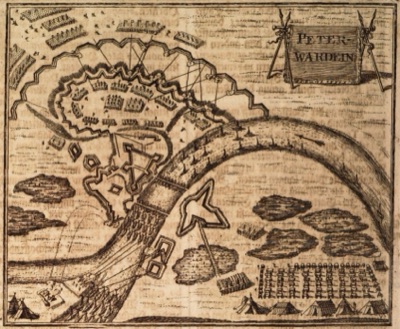 Map of Petrovaradin under siege, Vezirac, 1716–1918