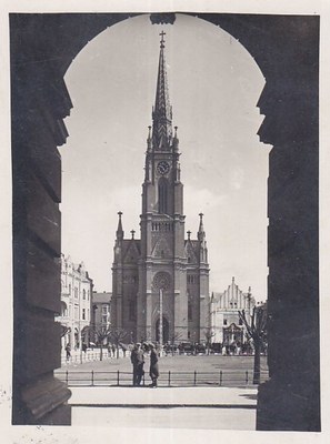Framed by an archway, Name of Mary Church, Novi Sad, 1939