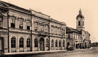 The Roman Catholic Gymnasium and the Armenian Church, Old Hungarian Grammar School, Novi Sad, 1900