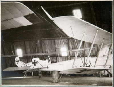 A Biplane in Its Hangar, Novi Sad, Novi Sad Airfield, 1917