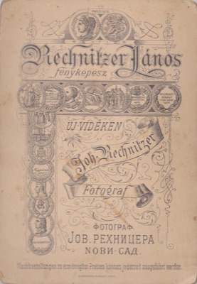 Rechnitzer's studio card, with its medals, Novi Sad, after 1879