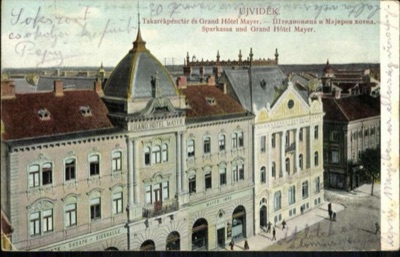 Grand Hotel Mayer, Mayer Imre's Wing and a Beer Hall Sign, Novi Sad, by December 1914