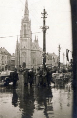 A Rainy Day in Liberty Square, Novi Sad, 1942