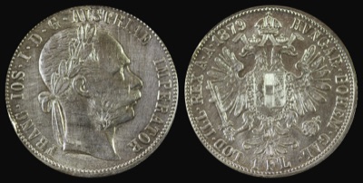 Silver florin of Franz Joseph, 1879, Novi Sad