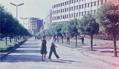 Zarka Zrenjanina Street with the Workers' University going up, Novi Sad, 1963
