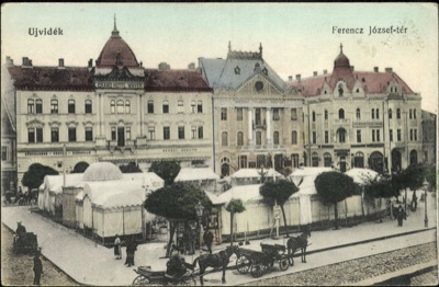 Market day by the Grand Hotel Mayer, Novi Sad, 1896–1918