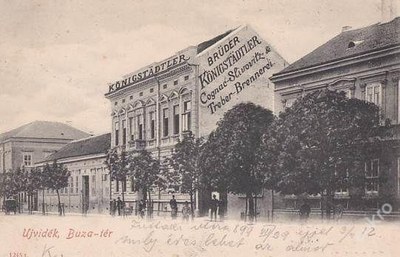 The distillery sign on the gable, Novi Sad, 1895–1918