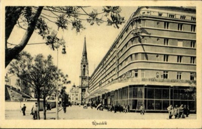Novi Sad, Tram Rails Toward the Cathedral Spire, The Tanurdžić Palace, 1941