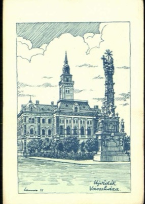 Pen Sketch of the Town Hall and Holy Trinity Column, Novi Sad, 1935