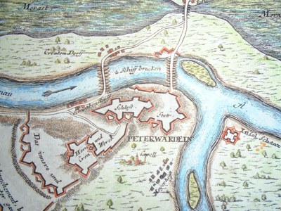 Map of Peterwardein, Petrovaradin, Novi Sad, 1700s