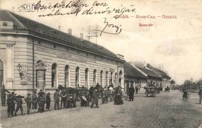 The same card, written across in ink, Wheat Square, Novi Sad, 1900s