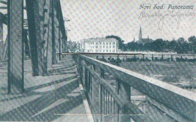 On the bridge of the Prince Tomislav, Novi Sad, 1933