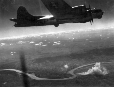 An American Bomber Over the Danube Near Novi Sad, 1944