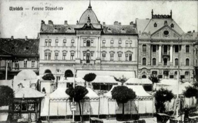 The Grand Hotel Mayer and the market stalls, Novi Sad, 1896–1918