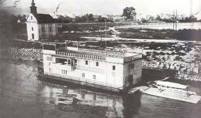 Wooden river baths, Swimming School Baths, Novi Sad, 1900s