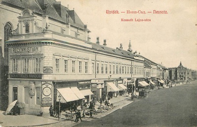 The corner shop and its awnings, Zmaj Jovina, Novi Sad, 1900–1909