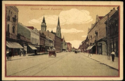 Kossuth Lajos Street, the Menrath Store's Three-Language Sign, Kralja Aleksandra Street, Novi Sad, by May 1918