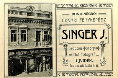 Josef Singer advertisement, Novi Sad, 1900s
