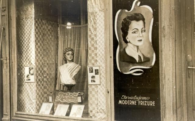 Hairdresser in Njegoseva Street, Njegoševa Street, Novi Sad, 1960
