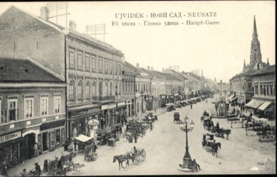 Main Street Market, an Ornate Lamppost in the Foreground, Zmaj Jovina Street, Novi Sad, 1919–1941
