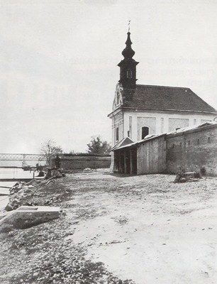 Baroque church above the river, Novi Sad, 1930–1960