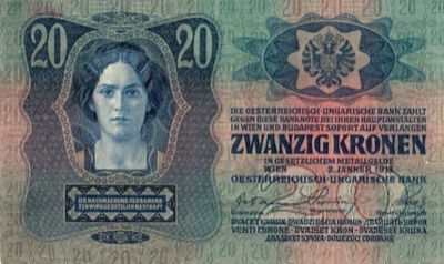 Twenty-kronen note of the Austro-Hungarian Bank, 1913, Novi Sad