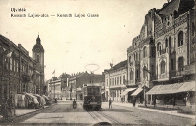 A tram on Kossuth Lajos Street, Kralja Aleksandra Street, Novi Sad, 1911–1918
