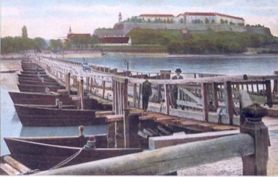 Along the pontoon bridge to Petrovaradin, Novi Sad, 1898–1918