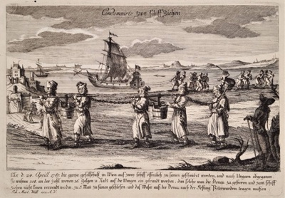 Condemned to Haul Ships, 1787, published by Johann Martin Will, Petrovaradin, Novi Sad